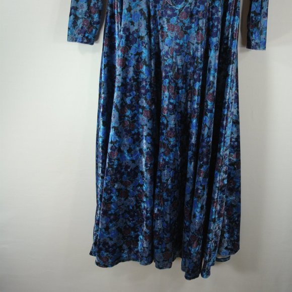 Free People Heartland Floral Crushed Velvet Maxi Dress Open Back Size M #409 - Picture 11 of 13